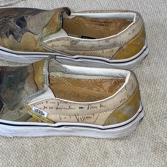 Van Gogh Museum Vans Slip-On canvas Sneakers Skull Art size 7 men’s 8.5 women’s - Picture 12 of 16
